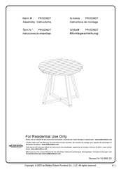 Walker Edison Prenton PROD39DT Instructions De Montage