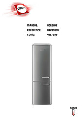 Gorenje ORK192XL Notice D'utilisation Detaillee