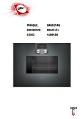 Gaggenau BO 471101 Notice D'utilisation