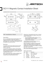 Aritech DC111 Instructions D'installation