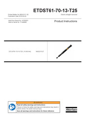 Atlas Copco ETDST61-70-13-T25 Instructions Produit