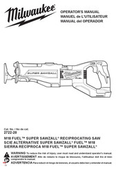 Milwaukee M18 FUEL SUPER SAWZALL Manuel De L'utilisateur