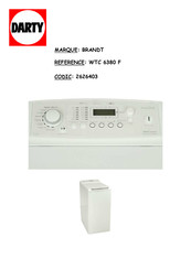 Brandt WTC 6380 F Guide D'installation Et D'utilisation