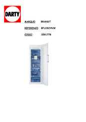 Brandt BFU282YNW Guide D'installation & D'utilisation