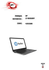 HP Pavilion 17-BS058NF Manuel De L'utilisateur