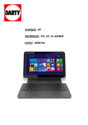 HP Pavilion X2 10-K098NF Manuel De L'utilisateur