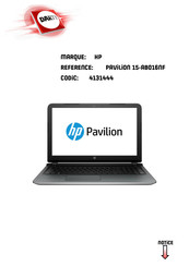 HP Pavilion 15-AB016NF Manuel De L'utilisateur