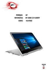 HP Spectre X360 13-4106NF Manuel De L'utilisateur