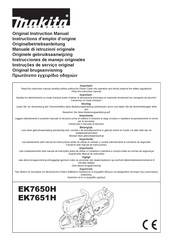 Makita EK7650HX1 Instructions D'emploi D'origine