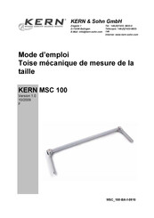 KERN MSC 100 Mode D'emploi