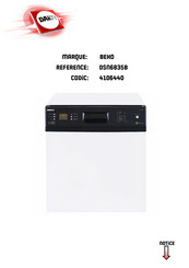 Beko DSN6835B Notice D'utilisation