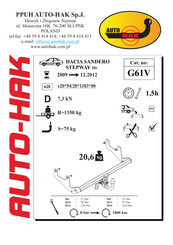 AUTO-HAK G61V Instructions De Montage