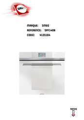 Smeg SPF140B Notice D'utilisation