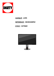 Acer XB280HKBPRZ Manuel De L'utilisateur