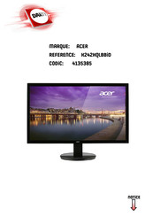 Acer K242HQLBBID Guide De L'utilisateur