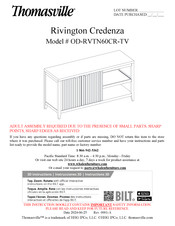 Thomasville Rivington OD-RVTN60CR-TV Instructions De Montage