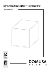 DOMUSA TEKNIK SANIT EV Serie Instructions D'installation Et Fonctionnement