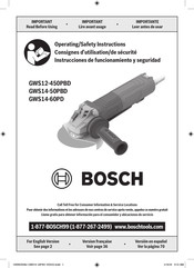 Bosch GWS12-450PBD Consignes D'utilisation/De Sécurité