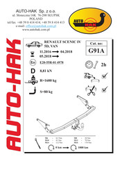 AUTO-HAK G91A Instructions De Montage