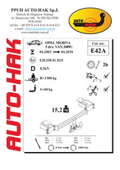 AUTO-HAK E42A Instructions De Montage