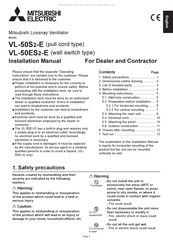 Mitsubishi Electric Lossnay VL-50S2-E Notice D'installation