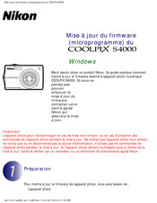 Nikon COOLPIX S4000 Guide De Mise À Jour