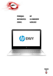 HP ENVY 13-AB020NF Manuel De L'utilisateur