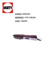 BaByliss PARIS BEliss 2715E Mode D'emploi