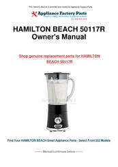 Hamilton Beach electrics 50112R Recettes Et Guide De L'utilisateur