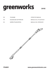 GreenWorks PSA801 Manuel De L'utilisateur