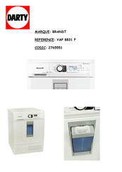 Brandt VAP 8831 F Guide D'installation & D'utilisation