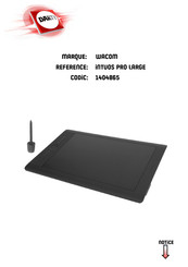 Wacom CTH-471 Manuel De L'utilisateur