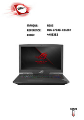 Asus ROG-G703GI-E5126T Mode D'emploi