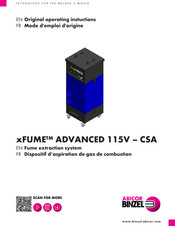 Abicor Binzel xFUME ADVANCED 115V-CSA Mode D'emploi D'origine