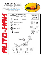 AUTO-HAK J70A Instructions De Montage