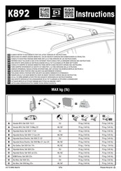 Yakima K892 Instructions