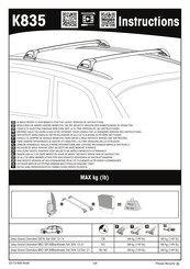 Yakima K835 Instructions