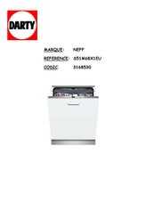 NEFF S51M68X1EU Notice D'utilisation