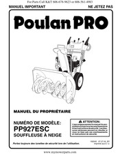 Poulan Pro PP927ESC Manuel Du Propriétaire