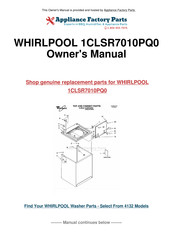 Whirlpool 1CLSR7010PQ0 Instructions D'utilisation