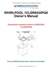 Whirlpool 1CLSR9434PQ0 Instructions D'utilisation