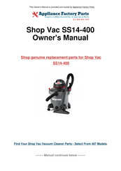 Shop-Vac SS14-400 Mode D'emploi