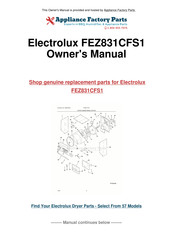 Electrolux FEZ831CFS1 Instructions D'installation