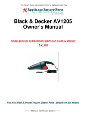 Black & Decker AV1205 Mode D'emploi