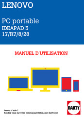 Lenovo IDEAPAD 3 17/R7/8/28 Guide D'utilisation