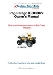 Peg-Perego POLARIS SPORTSMAN 700 IGOD0013 Utilisation Et Entretien