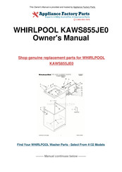 KitchenAid KAWS855JE0 Guide D'utilisation Et D'entretien