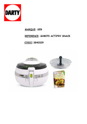 TEFAL ACTIFRY GH8070 Mode D'emploi