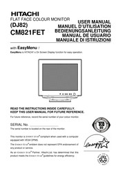 Hitachi CM821FET Manuel D'utilisation