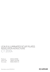 Lexus 08266-76820-C0 Instructions D'installation